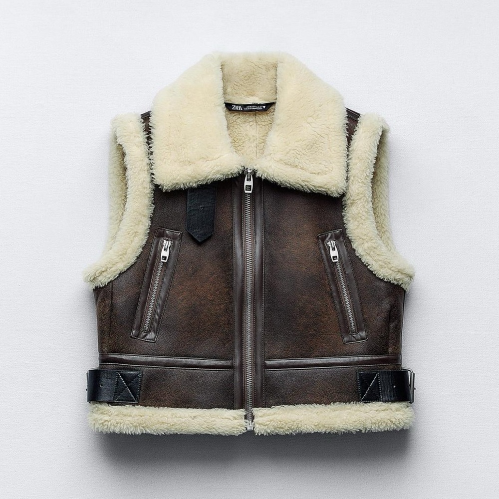 ZARA Shearling Leather Vest